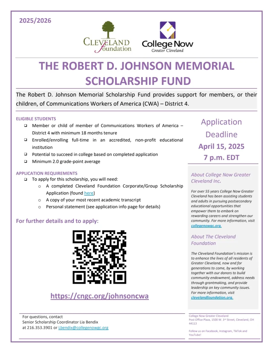 Robert D. Johnson Memorial Scholarship - 2025-2026